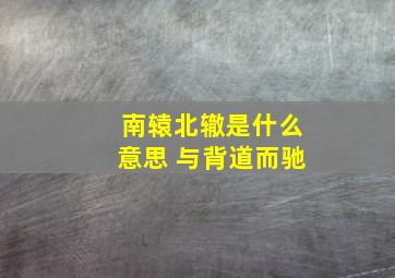 南辕北辙是什么意思 与背道而驰